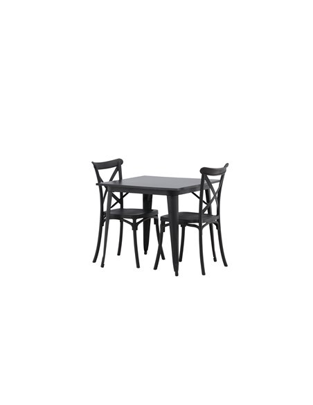 Matgrupp Tempe med Crosett matstolar, 80 × 80 cm