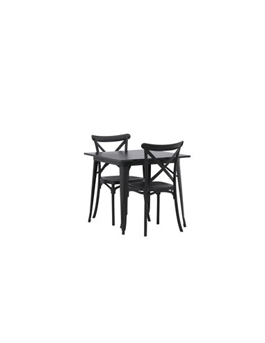 Matgrupp Tempe med Crosett matstolar, 80 × 80 cm