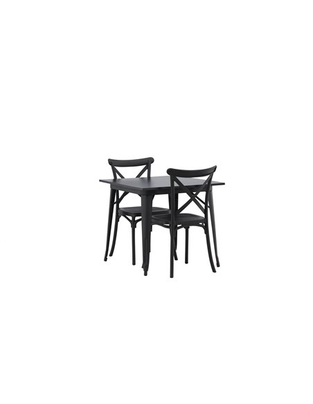 Matgrupp Tempe med Crosett matstolar, 80 × 80 cm