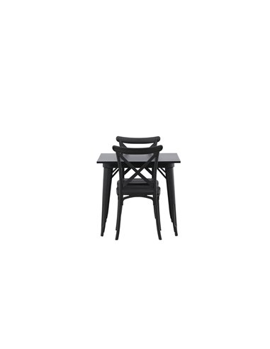 Matgrupp Tempe med Crosett matstolar, 80 × 80 cm