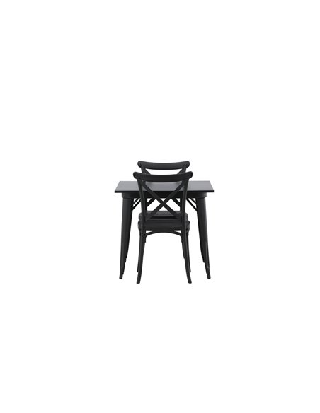 Matgrupp Tempe med Crosett matstolar, 80 × 80 cm