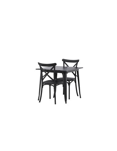 Matgrupp Tempe med Crosett matstolar, 80 × 80 cm