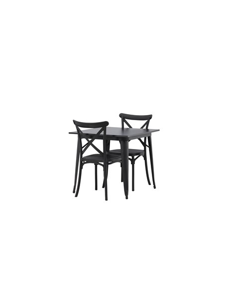 Matgrupp Tempe med Crosett matstolar, 80 × 80 cm
