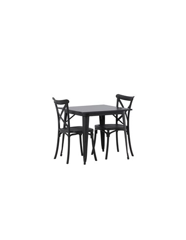 Matgrupp Tempe med Crosett matstolar, 80 × 80 cm