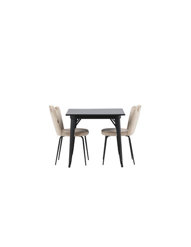 Matgrupp Tempe med Limhamn matstolar, 80 × 80 cm