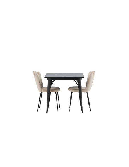 Matgrupp Tempe med Limhamn matstolar, 80 × 80 cm