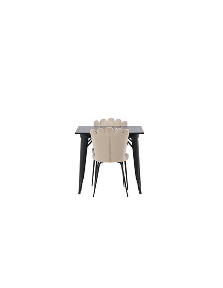 Matgrupp Tempe med Limhamn matstolar, 80 × 80 cm