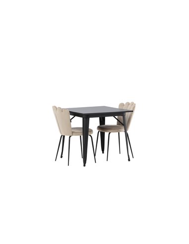 Matgrupp Tempe med Limhamn matstolar, 80 × 80 cm