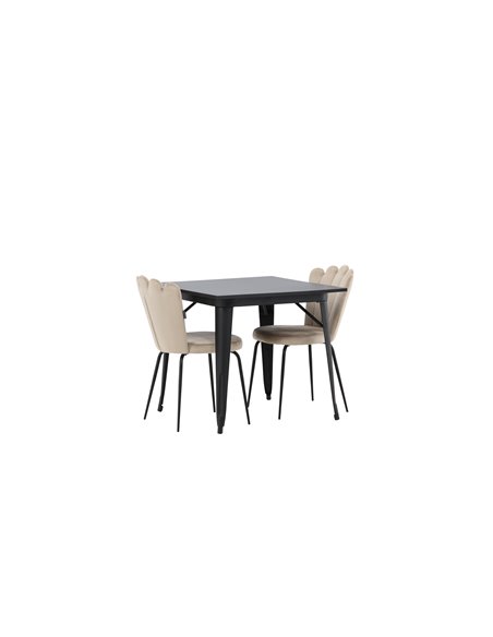 Matgrupp Tempe med Limhamn matstolar, 80 × 80 cm