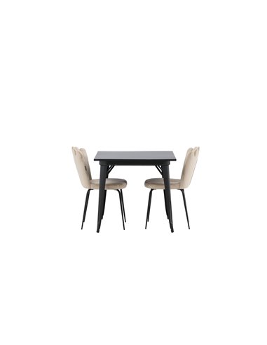 Matgrupp Tempe med Limhamn matstolar, 80 × 80 cm
