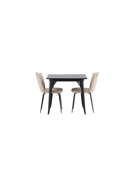 Matgrupp Tempe med Limhamn matstolar, 80 × 80 cm