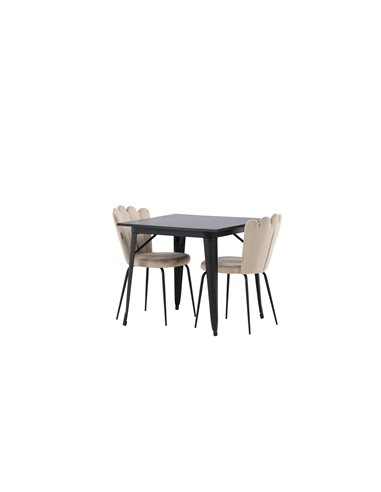 Matgrupp Tempe med Limhamn matstolar, 80 × 80 cm