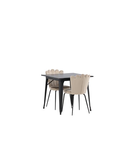 Matgrupp Tempe med Limhamn matstolar, 80 × 80 cm