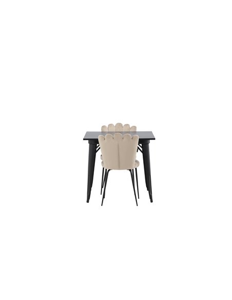 Matgrupp Tempe med Limhamn matstolar, 80 × 80 cm