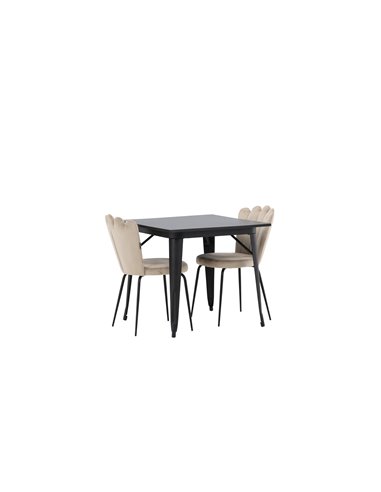 Matgrupp Tempe med Limhamn matstolar, 80 × 80 cm