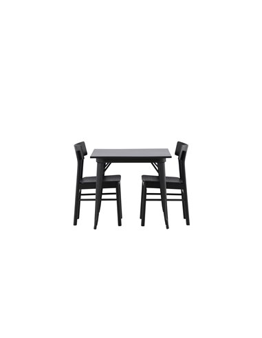 Matgrupp Tempe med Montros matstolar, 80 × 80 cm