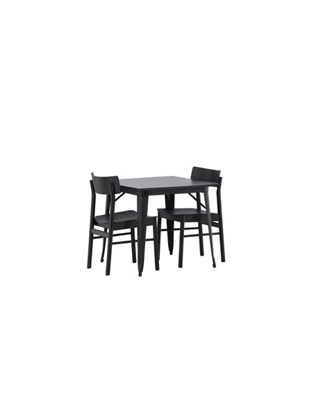 Matgrupp Tempe med Montros matstolar, 80 × 80 cm