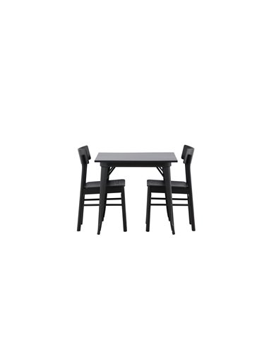 Matgrupp Tempe med Montros matstolar, 80 × 80 cm