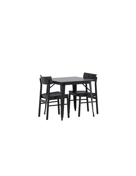 Matgrupp Tempe med Montros matstolar, 80 × 80 cm