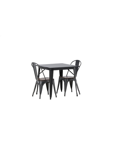 Matgrupp Tempe med Tempe matstolar, 80 × 80 cm