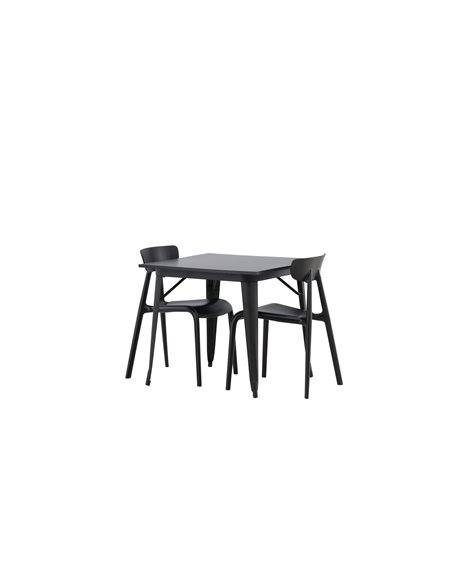 Matgrupp Tempe med Ursholmen matstolar, 80 × 80 cm