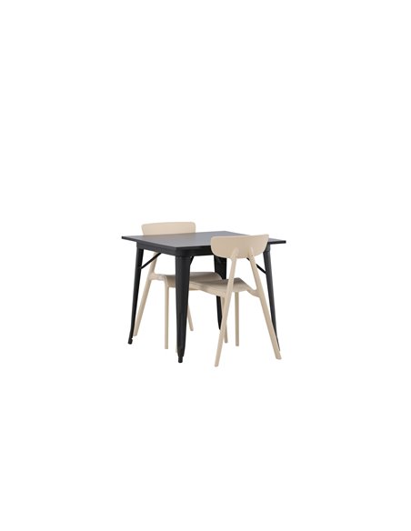 Matgrupp Tempe med Ursholmen matstolar, 80 × 80 cm