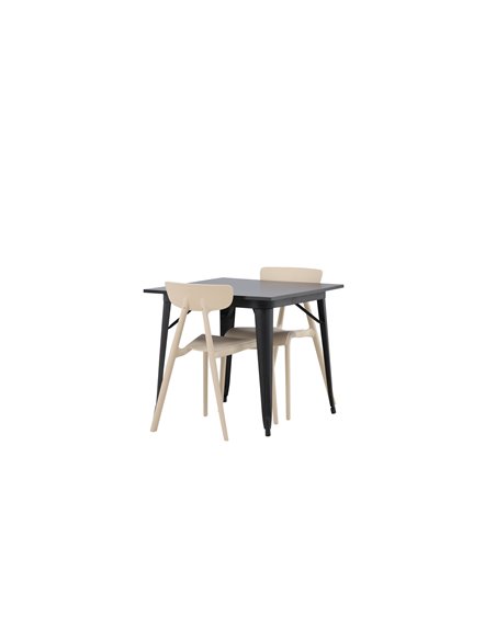 Matgrupp Tempe med Ursholmen matstolar, 80 × 80 cm