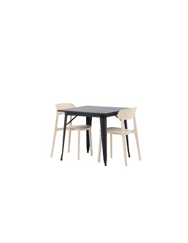 Matgrupp Tempe med Åstol matstolar, 80 × 80 cm
