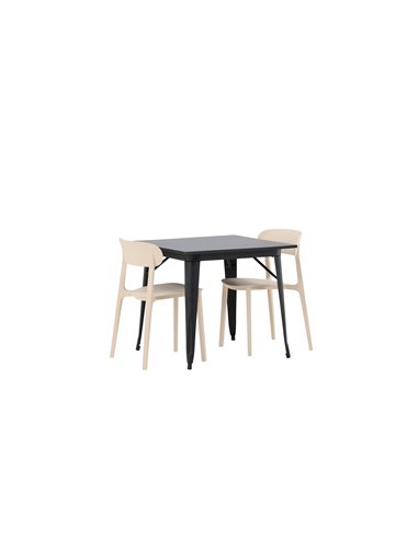 Matgrupp Tempe med Åstol matstolar, 80 × 80 cm