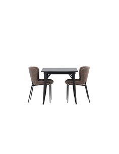 Matgrupp Tempe med Modesto matstolar, 80 × 80 cm
