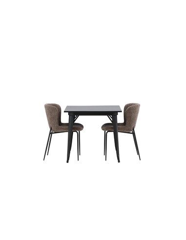 Matgrupp Tempe med Modesto matstolar, 80 × 80 cm
