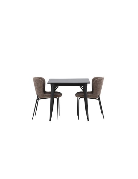 Matgrupp Tempe med Modesto matstolar, 80 × 80 cm