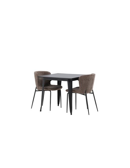 Matgrupp Tempe med Modesto matstolar, 80 × 80 cm