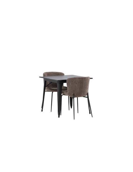 Matgrupp Tempe med Modesto matstolar, 80 × 80 cm