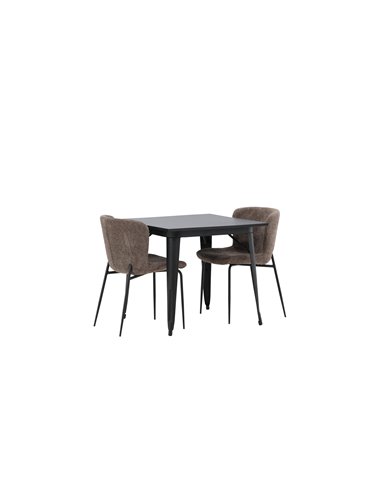 Matgrupp Tempe med Modesto matstolar, 80 × 80 cm
