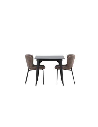 Matgrupp Tempe med Modesto matstolar, 80 × 80 cm