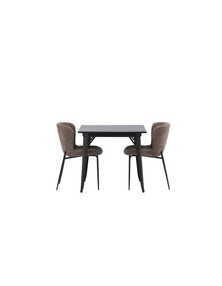Matgrupp Tempe med Modesto matstolar, 80 × 80 cm