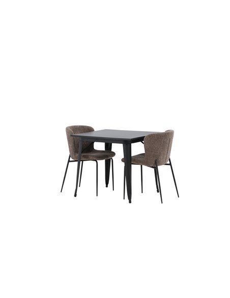 Matgrupp Tempe med Modesto matstolar, 80 × 80 cm