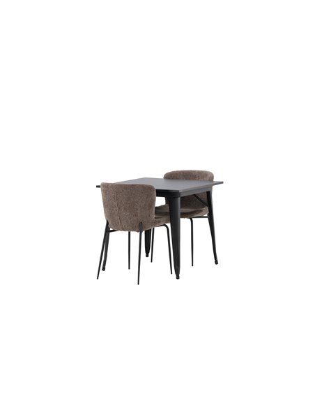 Matgrupp Tempe med Modesto matstolar, 80 × 80 cm