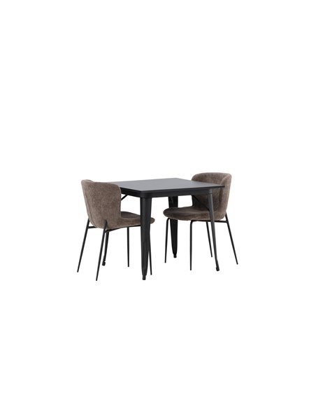 Matgrupp Tempe med Modesto matstolar, 80 × 80 cm