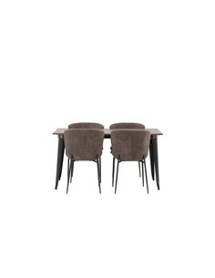Matgrupp Tempe med Modesto matstolar, 140 × 80 cm