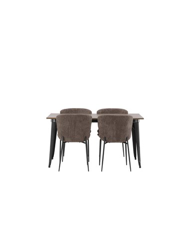 Matgrupp Tempe med Modesto matstolar, 140 × 80 cm