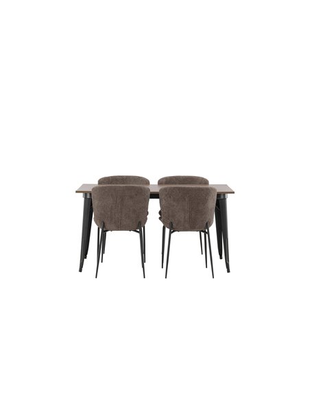 Matgrupp Tempe med Modesto matstolar, 140 × 80 cm