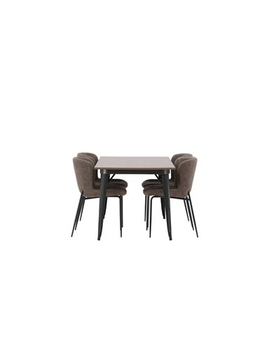 Matgrupp Tempe med Modesto matstolar, 140 × 80 cm