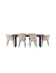Matgrupp Vail med Limhamn matstolar, 200 × 100 cm