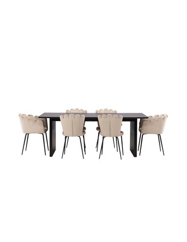 Matgrupp Vail med Limhamn matstolar, 200 × 100 cm
