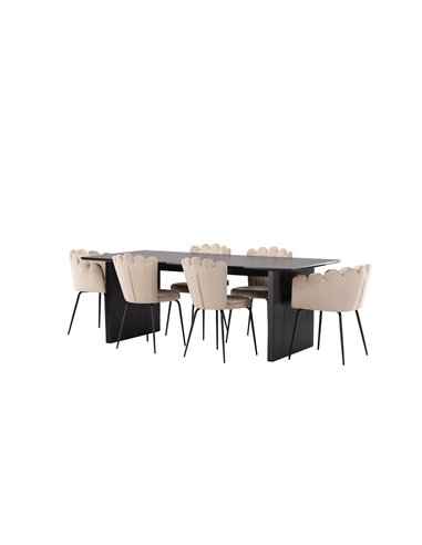 Matgrupp Vail med Limhamn matstolar, 200 × 100 cm
