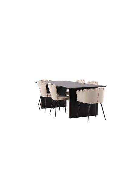 Matgrupp Vail med Limhamn matstolar, 200 × 100 cm