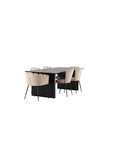 Matgrupp Vail med Limhamn matstolar, 200 × 100 cm