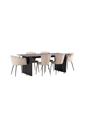 Matgrupp Vail med Limhamn matstolar, 200 × 100 cm